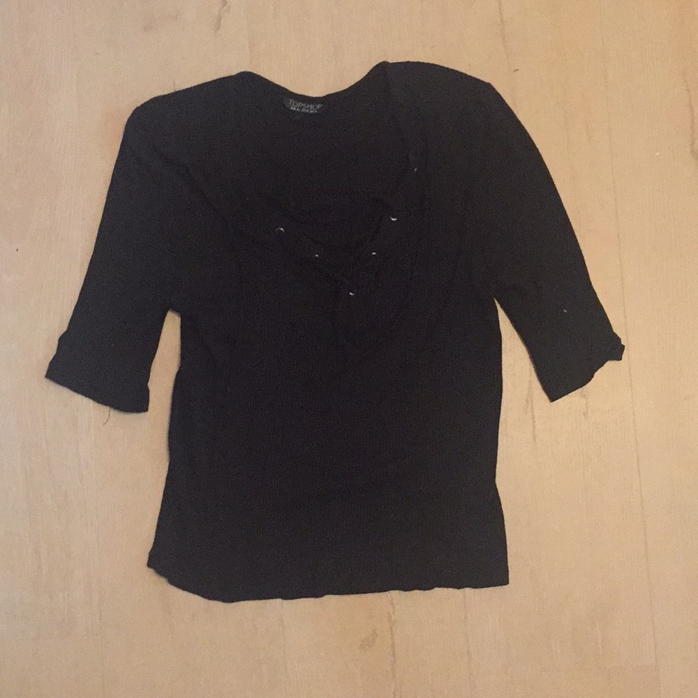 Tie-up Cropped Sleeve Top